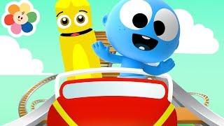 Roller Coaster Fun with Laughing GooGoo Baby & Color Crew | Theme Park Coloring for Kids & Babies