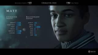 Until Dawn | Matt Status Screen