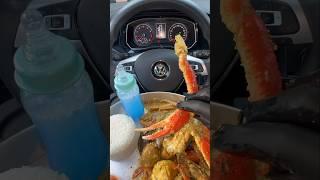 Seafood boil in my car!!   #asmr #food #mukbang