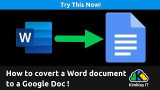 How to convert a Word Docs into a Google Doc