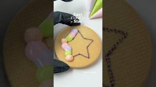 Easy Star Cookie  Royal icing recipe link in bio #cookiedecorating #easy #star #satisfying #diy