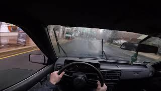 POV Drifting Mazda B2200 Rainy Day Welded Diff Street Action