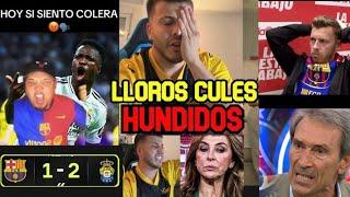 LAS MEJORES REACCIONES DE LA DERROTA DEL BARCELONA VS LAS PALMAS 1-2  LLOROS CULES COMO NUNCA ANTES