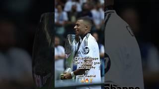 Kylian mbappe first goal and trophy  at Real madrid #shorts #kylianmbappe #realmadrid #uefasupercup