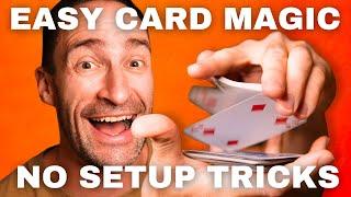 3 Unbelievable EASY CARD TRICKS for Beginners (No Setup!)