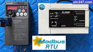 Mitsubishi FX5U "Modbus RTU" FR E700 VFD Tutorial