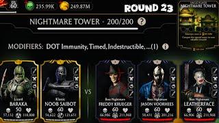 Nightmare Tower Boss Battle 200 & 180 Fight + Rewards MK Mobile