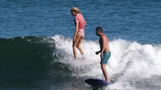 Stephanie Gilmore With Dry Hair And A Twin Fin At Malibu