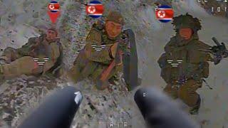 Ukrainian FPV drones equipped with two shotguns brutally take out one by one North Korean soldiers