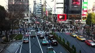 Alle-gehen-Kreuzung in Shibuya, Tokio (Dezember 2010)