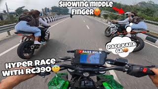 Crazy race with rc390 || Ya ladki to Middle finger dikha rahi hai