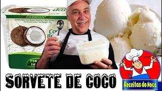 FAÇA 2 LITROS DE SORVETE DE COCO NO LIQUIDIFICADOR - RÁPIDO E FÁCIL