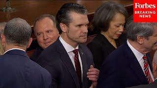 JUST IN: President Trump's Cabinet Enters The House Chamber Ahead Of POTUS's Speech