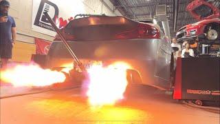 BIG TURBO G35 finally hits THE DYNO! (PULLS/FLAMES\2STEP) 500 HP PART 1/2