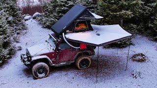 Winter Camping In Snow And Rain With Heated Tent And Freezing Temperatures