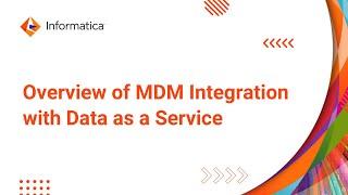 Overview of MDM Integration with Data as a Service