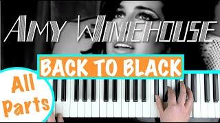 How to play BACK TO BLACK - Amy Winehouse Piano Tutorial Chords Accompaniment