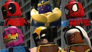 Alle Big Fig-, Spider-Man-, Deadpool und Wolverine, Avengers-Charaktere in LEGO Marvel Super Heroes