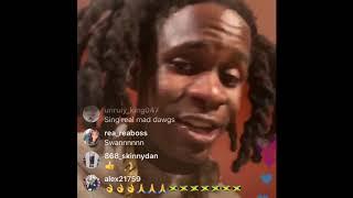 Prince Swanny went live on Instagram in studio with friends freestyle (Popsmoke type beats)