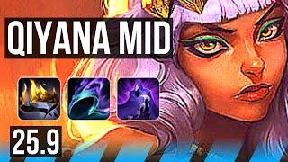 QIYANA vs VLADIMIR (MID) | 15 solo kills, 19/2/3, Legendary | EUW Master | 25.9