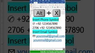 Insert Phone and Email Symbols in Microsoft Word