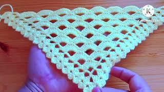 crochet knitting house tv châle triangle super joli et facile pour débutantschâle facile au crochet