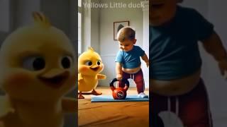 Little Duck buys kettlebell for friend to work out#shorts #cute #duck#pets #ducklings