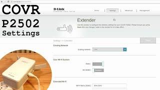 D-Link COVR-P2502 • Control Panel Access and Settings Overview