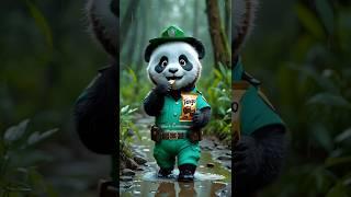 Panda the Forest Police eat a wafer chocolate #panda #shorts #short #tango