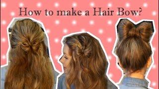 Как сделать красивый бант из волос  3 прически с бантами из волос  Hair Bow tutorial