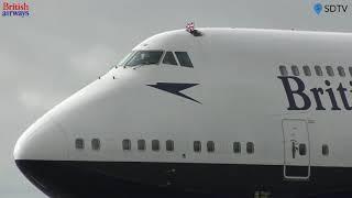 British Airways Boeing 747-436 G-CIVB 'Negus' Kemble Arrival (Extended Video)