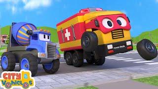 Super truck delivery pick-up truck; mixer truck and dump truck-Excavator, crane truck for kids.