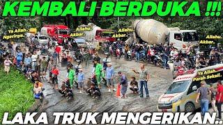 INNALILLAHI., KEMBALI BERDUKA !!! Insiden Mengerikan, Truk Mundur Kencang & Terbalik Di Tepi Jalan