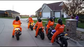 Handing Out Candy On Sport Bikes for Halloween! (Cops called in!)