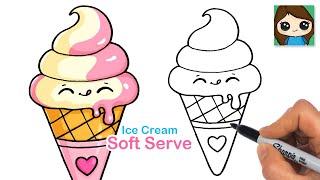 How to Draw Soft Serve Ice Cream  Cute Food Art