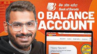 Bank Of Baroda 0 Balance Account Open Online