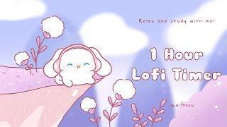 1 Hour - Relax & study with me Lofi | Bunny on cliff #timer #1hour #1hourloop #lofi #relaxing #calm