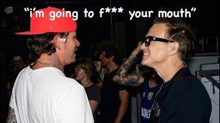 tom and mark from blink-182 being weird about each other for 4 and a half minutes