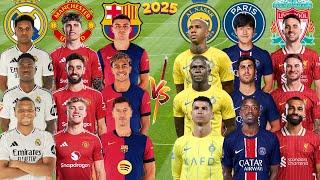 2025 Madrid Man United Barcelona  2025 Al Nassr PSG Liverpool - Ronaldo Yamal Mbappe Garnacho