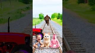 White colors Cute cat & babyvswolf&traindriver tom vfx #funny #video 