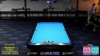 Double Kiss Pool Hall Pattaya Monday 9 Ball (16/9/24)