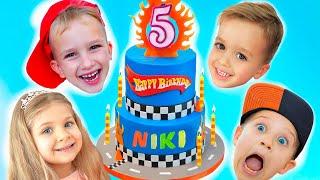 ¡Feliz cumpleaños Niki! Fiesta de cumpleaños infantil con Vlad, Diana y Roma.