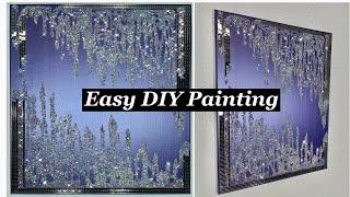 Purple/Silver Bling Painting/ Elmer’s Glue to Adhere Crushed Glass & Glitter