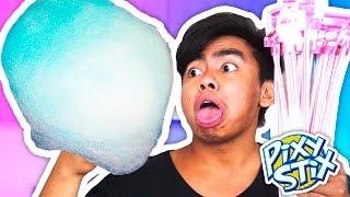 DIY How To Make PIXY STIX COTTON CANDY!