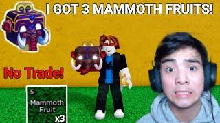 I Got 3 Mammoth Fruits in Blox Fruits (No Trade!)