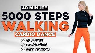 5000 STEPS IN 40 Min - Walking Cardio DANCE Workout to the BEAT, Burn Fat, Knee Friendly, No Jumping