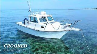 Deep Drop Fishing at West End Bahamas in my 21 feet Crooked Pilot House Boat