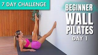 15 Min Beginner Wall Pilates for Weight Loss | 7 DAY BEGINNER WALL PILATES CHALLENGE | Day 1