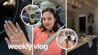 weekly vlog: home cooked meals, new bathroom decor, LEG DAY, trying the viral one pan pasta & more!!