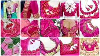 Pink Blouse Designs New Model/Pink Blouse Back Neck Designs/Pink Blouse Hand Designs/ Blouse Design